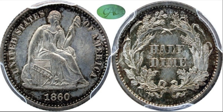 1860 Sitting Liberty Half Dime